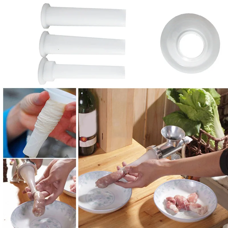 3 шт./компл. Мясорубка колбаса машина завалки трубки DIY Алюминиевые штранг-прессования воронки насадки с 1 шт. 5,7 см Монтажная Кухня инструменты