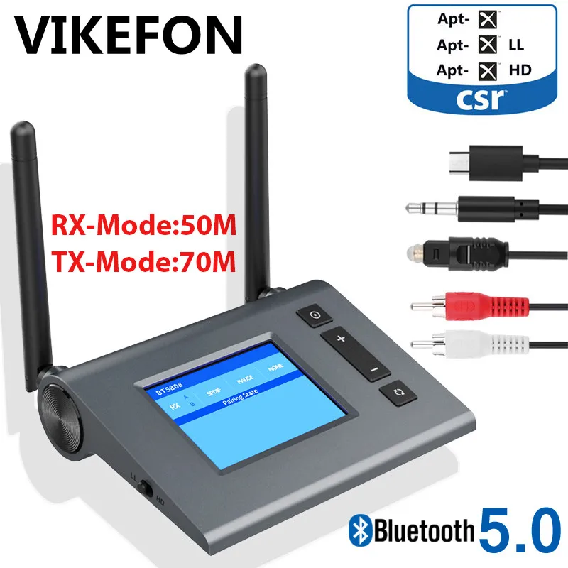 Aptx HD аудио передатчик дальнего действия с низкой задержкой Bluetooth 5 0 Aux 3 мм