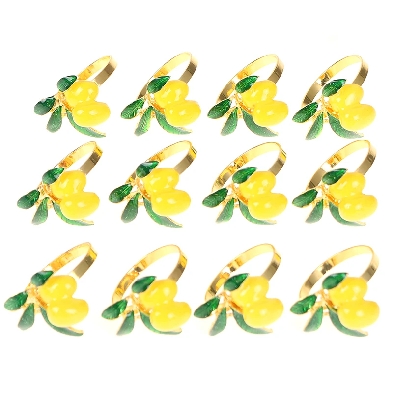 

Napkin Rings Lemon Wedding Napkin Holder Gold Napkin Buckle for Table Decor