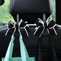 creative cute bowknot car seat back storage hooks vehicle headrest organizer hanger for groceries bag auto interior accessories