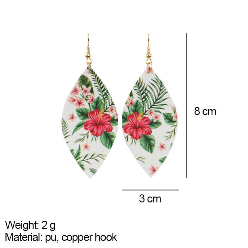 Модные серьги M &amp G из искусственной кожи с цветами для женщин висячие листьями