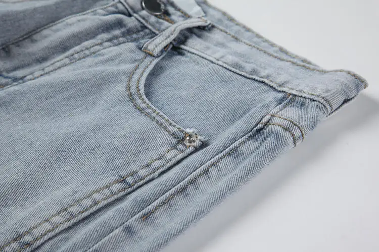 

High Waist women wide leg harem pants Irregular style long Denim Trousers