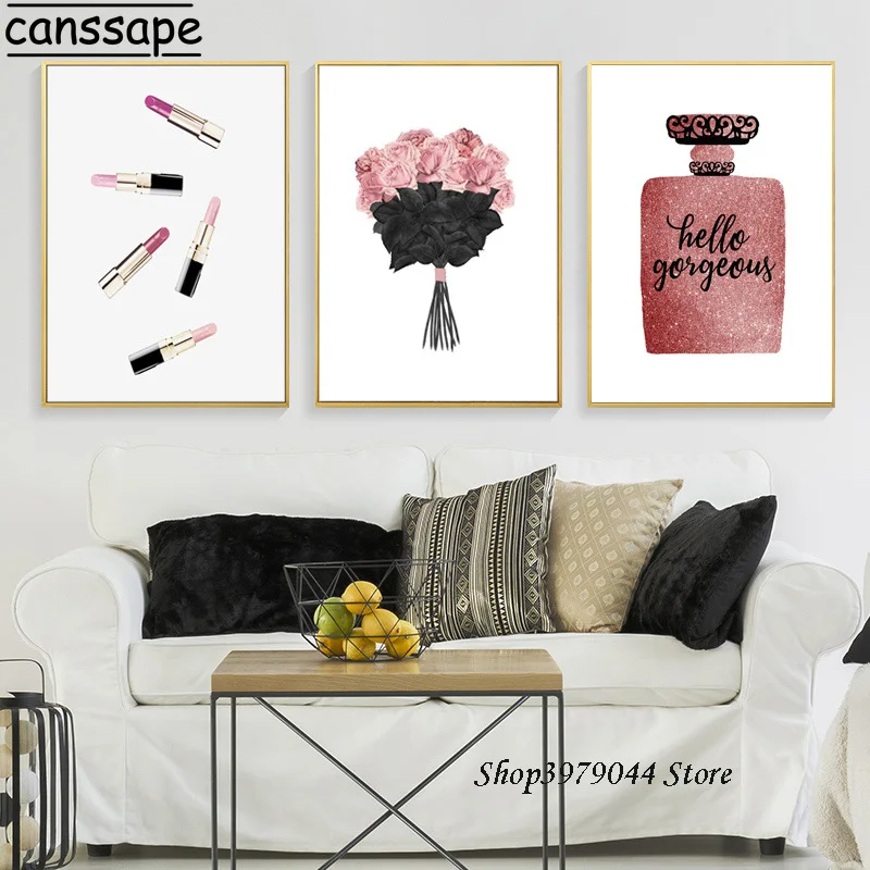 Красивая модная парусиновая обувь на высоком каблуке с изображением губной