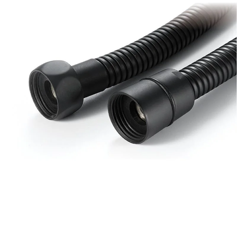 flexible bathroom water pipe matt black shower hose for bath 304 stainless steel shower head pipe faucet acceessories 1 5m 2m free global shipping