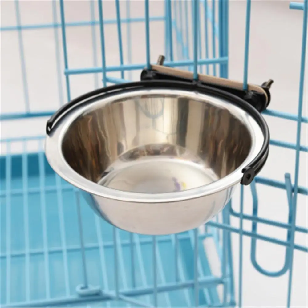 

Stainless Steel Hanging Bowl Hang Stationary Dog Bowls Pet Cage Pets Cat Feeder Puppy Kitten Feeding Food Drinking Water Bowls