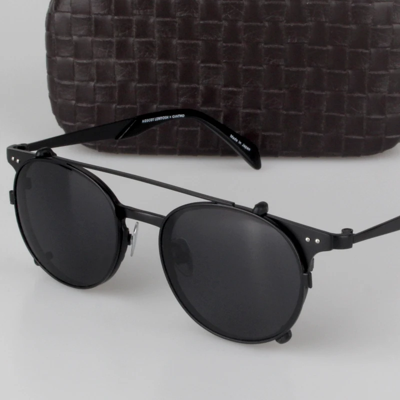

Zerosun Clip Sunglasses Male Women Oval Black Polarized Sun Glasses for Men Ladies Driving Vintage Fit Over Titanium Frame