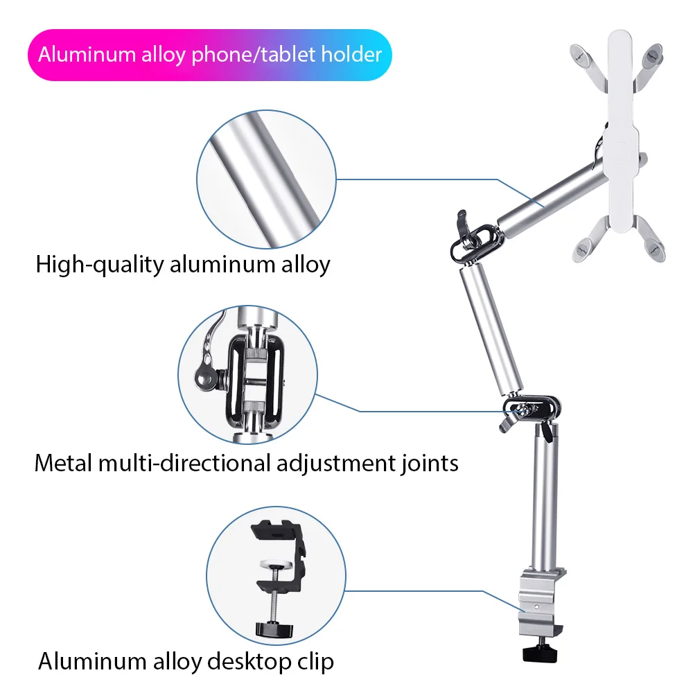 Comprare SMOYNG 3 In 1 Supporto Per Telefono Tablet In Lega Di Alluminio Supporto Regolabile Per Xiaomi Tablet IPad Pro 12.9 Supporto Da Parete Per Auto Da Tavolo