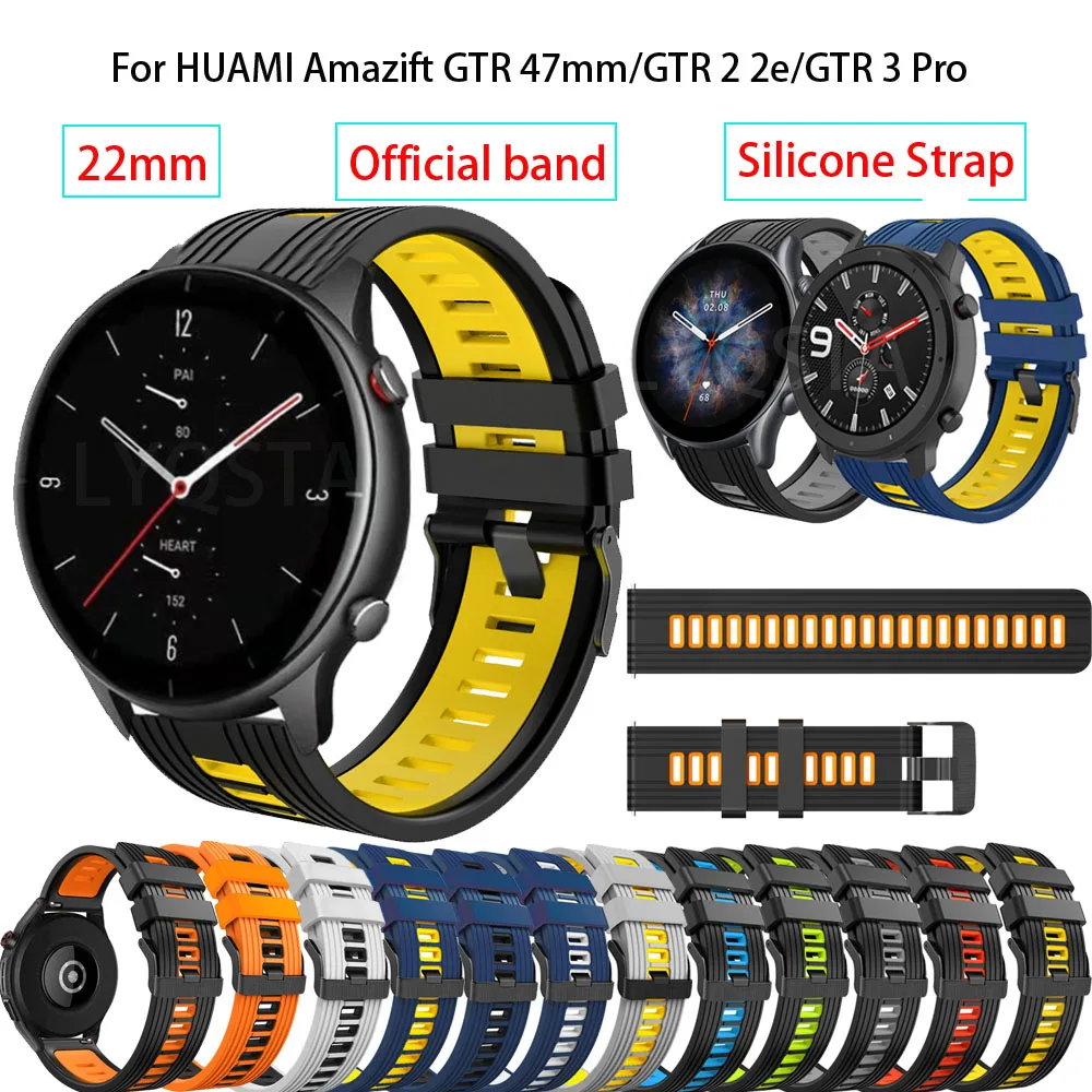 

Ремешок силиконовый для Xiaomi Huami Amazfit GTR 47 мм 22 мм, сменный смарт-браслет для Amazfit GTR 2/2e/GTR 3
