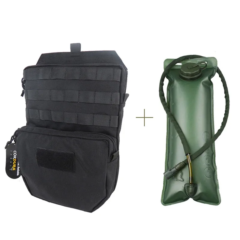 BK Water pouch 3L Открытый гидратации мешок 1000D нейлон Molle воды Охота сумка для боевых жилет внутренний пакет аксессуар мешок рюкзак водонепроницаемый - Цвет: BK Water pouch