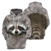 3d graphic frontback hoodie animal raccoon unisex springfall harajuku for men casual zip hooded pullover funny sweatshirt