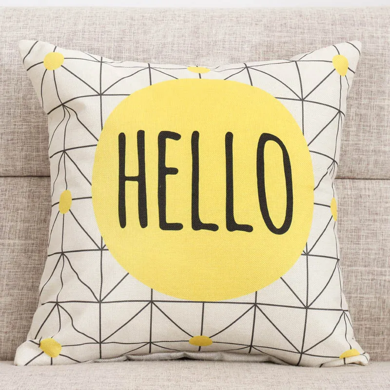 

2PCS Linen Cushion Cover Geometric Fashion Creativity Pillow case 45x45cm Home Decoration Summer Sofa Pillowcase