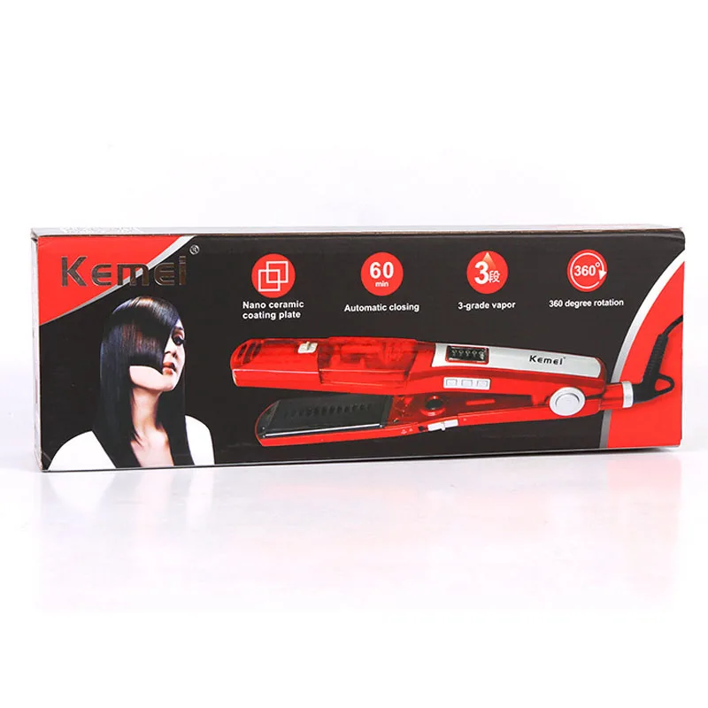 

Kemei Hair Straightener KM-3011 Hair Straightener Hair Tool Ceramic Coating LED Steam Hydrating
