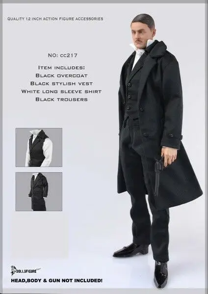 

1/6 Scale british detective men long coat agent suit for hot toys Body