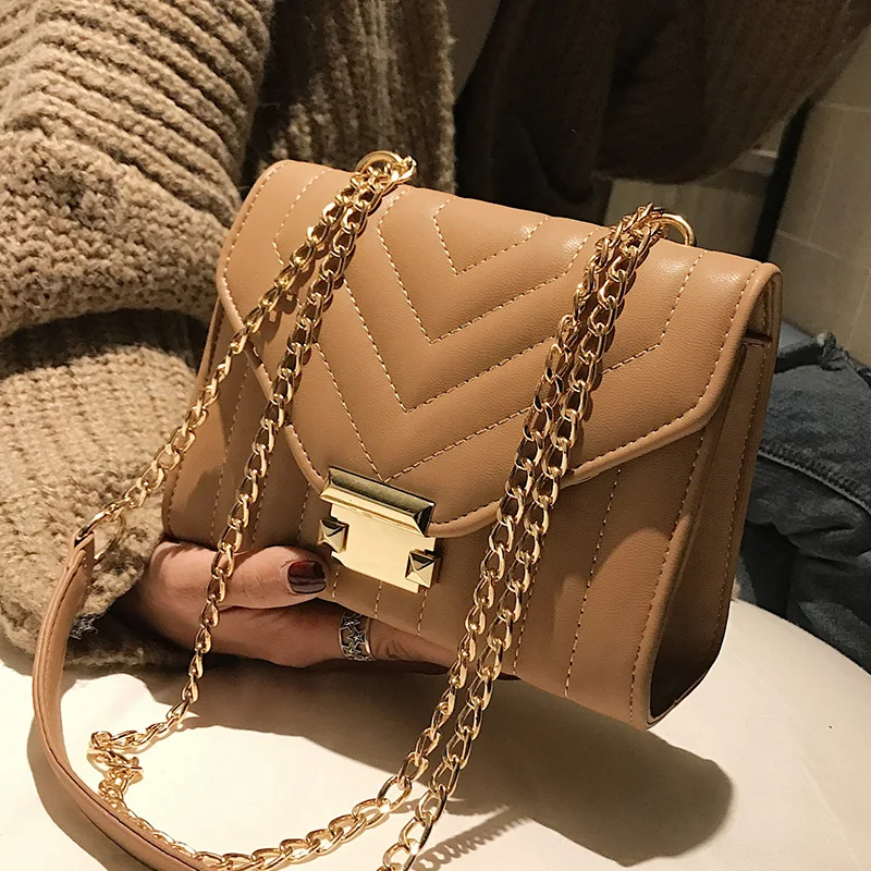

European Fashion Female Square Bag 2020 New High Quality PU Leather Women's Designer Handbag Lock Chain Shoulder Messenger bags