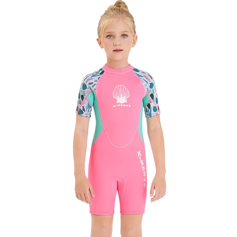 

Girls 2mm Neoprene Youth Kids Wetsuit Shorty Surfing Suit Short Sleeve Diving Snorkeling Swimming Jumpsuit Scuba Dive Swimwear