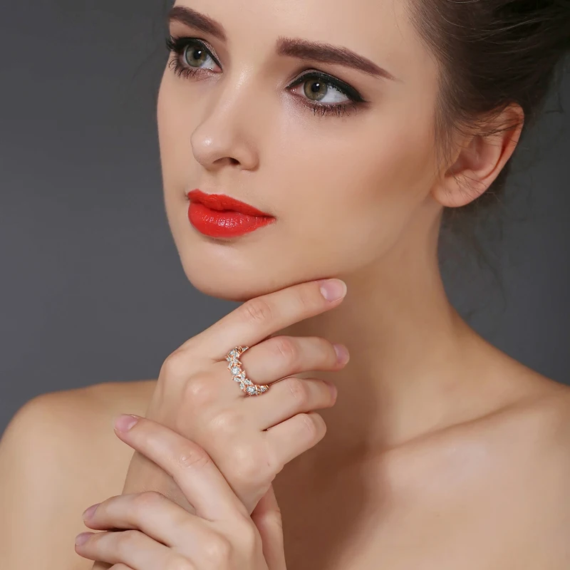 Женское кольцо MDEAN белое золото ювелирное изделие из фианита AAA аксессуары для Size5