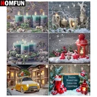 Алмазная 5D картина HOMFUN для творчества, картина свеча, Рождественский автомобиль, полная Алмазная вышивка, картина из Стразы для праздничных подарков
