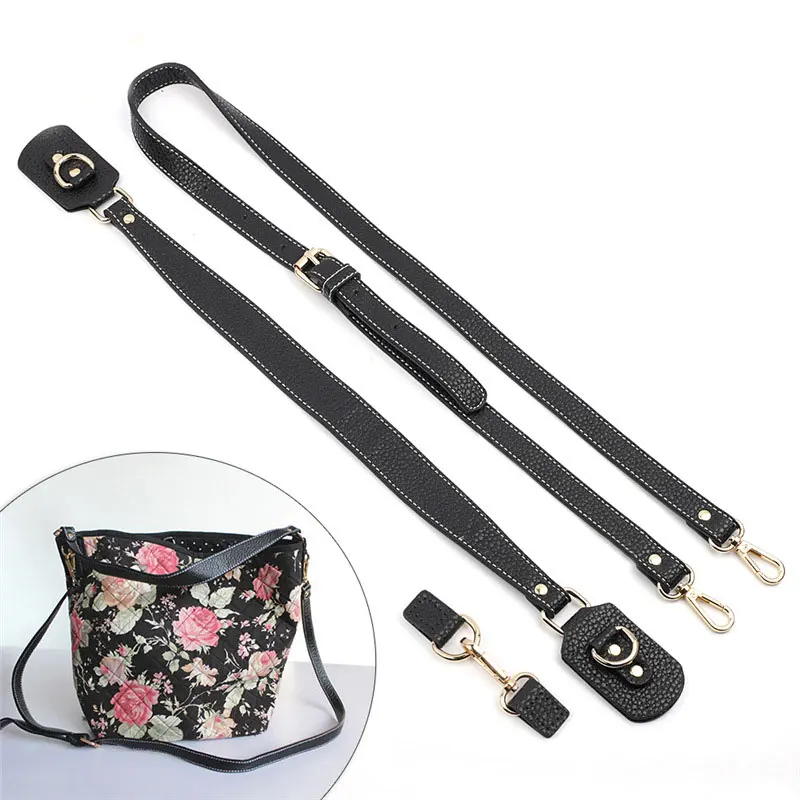 

New PU Leather Handbag Shoulder Handle Strap Adjustable Bag Shoulder Strap Clasp Buckle for DIY Detachable Woven Bag Accessories
