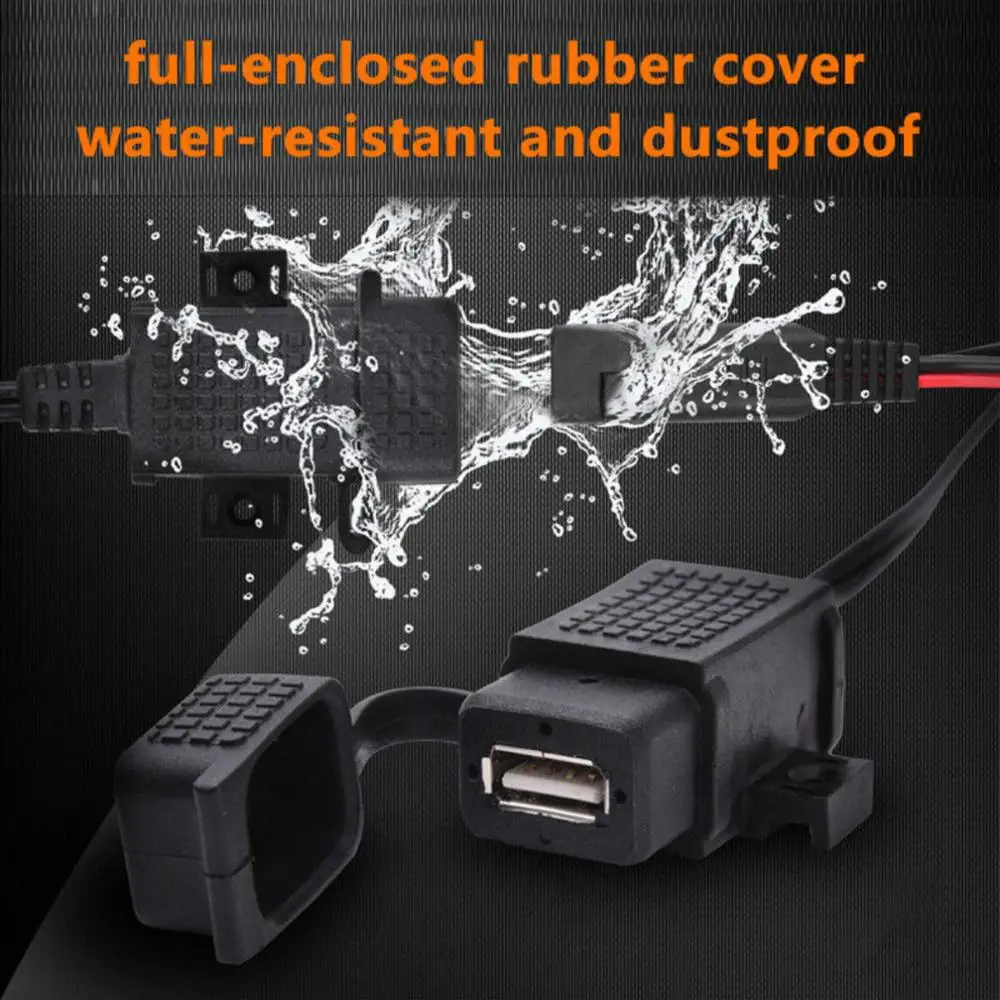 

Universal SAE To USB Cable Power Adapter Big Power Port For Fuse USB Charger For Motorcycle Mobile Phone GPS Tablets Waterproof