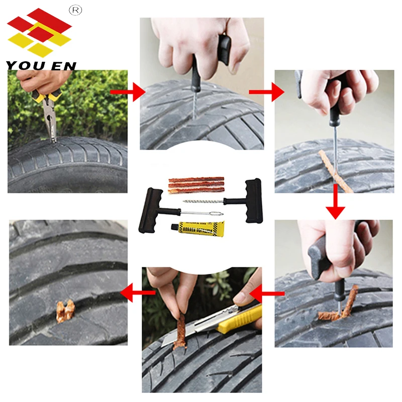 

YOUEN Professional Car Tire Repair Kit Auto Bike Motor Tubeless Tire Tyre Puncture Plug Drill Bit Repair Tool