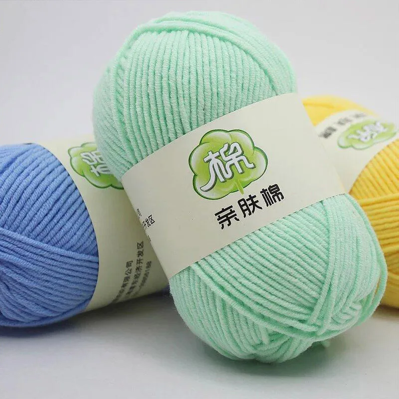 1 шт. 50 г Детская Пряжа мягкая пряжа для вязания крючком гладкая хлопковая 5