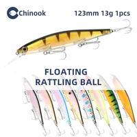 chinook floating lure minnow fishing lure 123mm 13g hooks fish wobbler tackle crankbait artificial hard bait swimbait depth13m