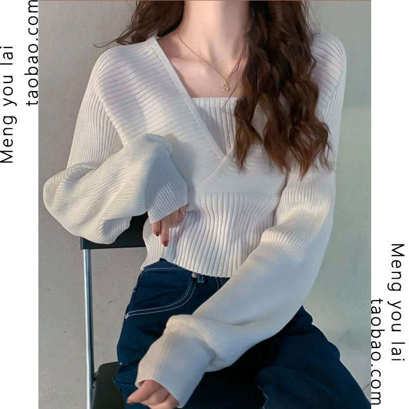 

Свитер женский осенний трикотажный, теплый, однотонный