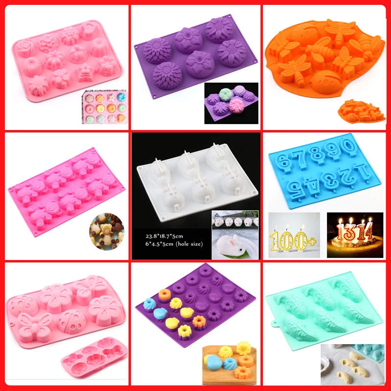 

New Silicone Cake Mold 3d flower cake bakeware tool muffin cupcake jello pudding ice mould pastry biscuit bread baking mold Best