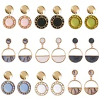 Женские круглые акриловые серьги, Винтажные висячие серьги с блестками, эффектные украшения для подарка, 2019