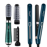 multifunction hair styling tool flat iron hair straightener curler professional hot air comb powerful low noise hair dryer brush