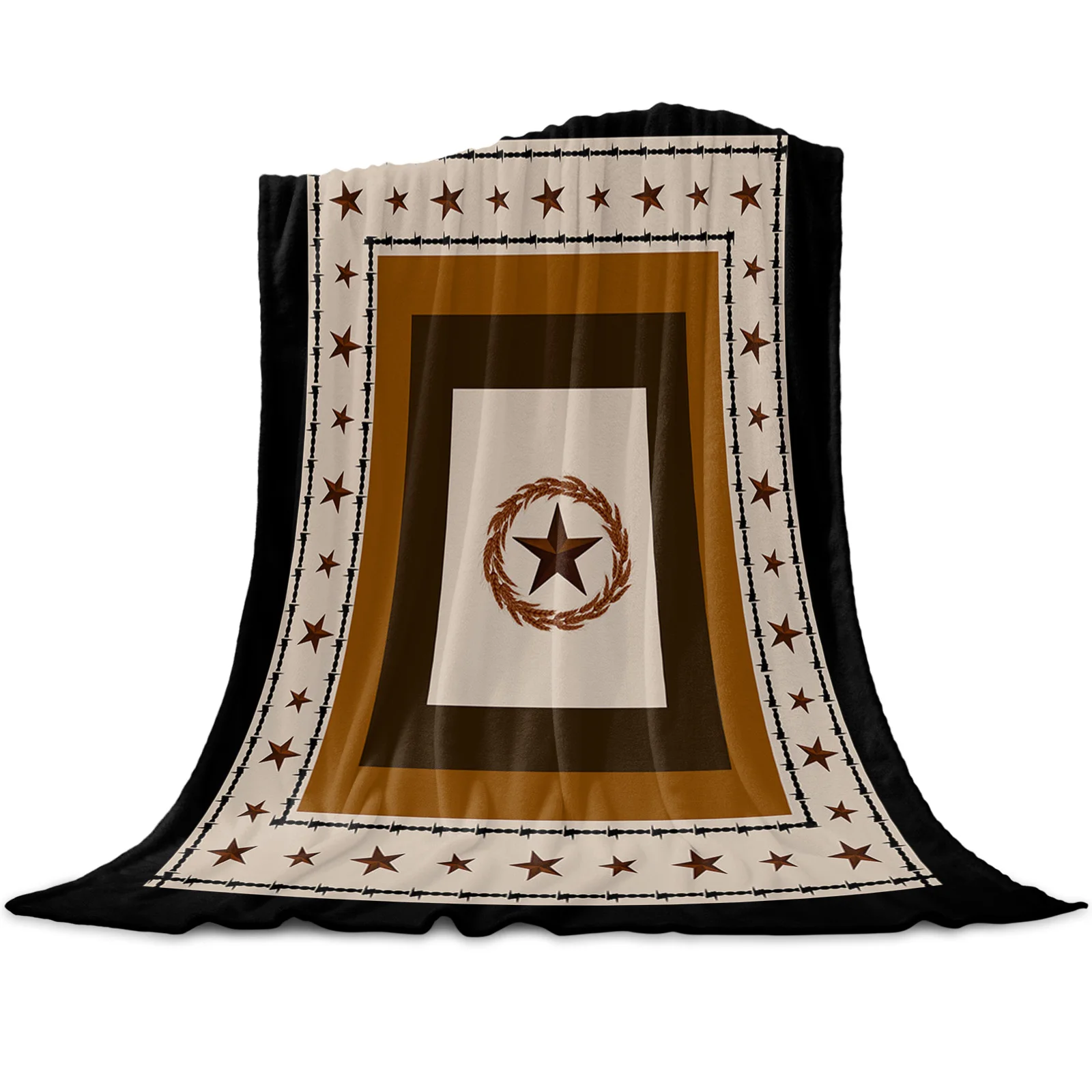 

Brown Texas Western Star Blankets for Beds Home Bedspread Travel Flannel Blanket Throw Blanket for Sofa