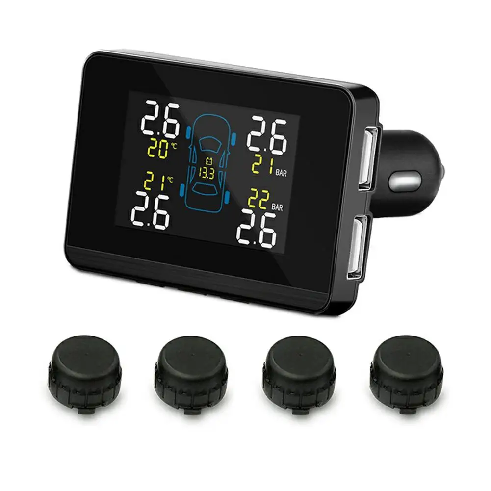 

Compact Car Wheel Tire Pressure Monitoring Cigarettes Lighter External Sensor Kit