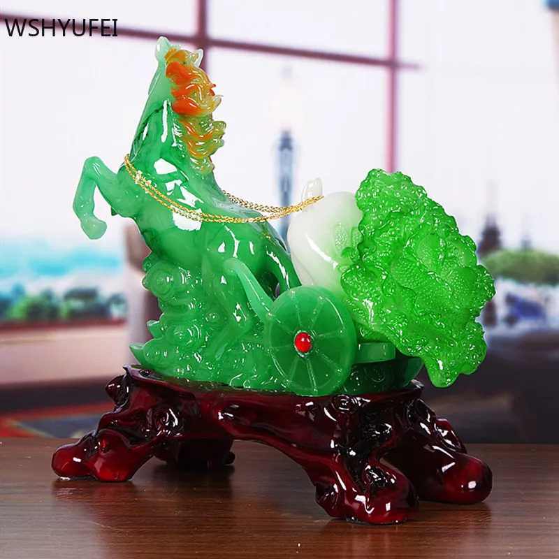 Китайская статуя лошади из смолы украшения скульптура УДАЧИ Ремесла Декор для