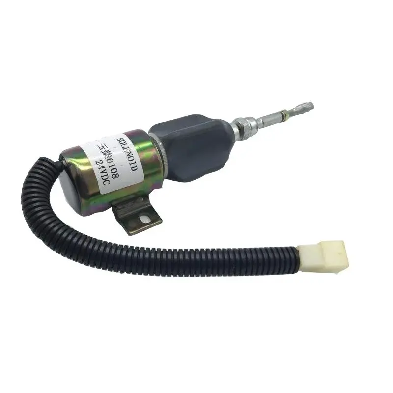 

For excavator accessories Yuchai YC 50 60 85 135-8 flameout solenoid valve switch oil stop valve oil stop valve