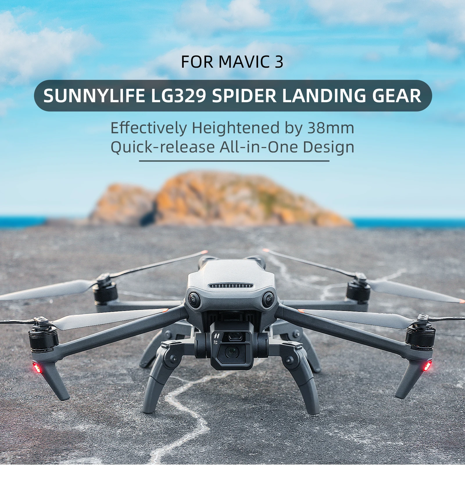

For DJI Mavic 3 Landing Gear Increased Tripod Extension Protector Increased Fuselage Height Drone Accessories