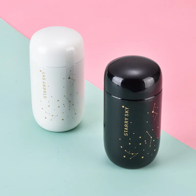 

Starry Sky Thermos Cup for Men and Women Mini Small and Lovely Pocket Straight Body Cup Portable Leak-proof and Bag Kawaii Mug