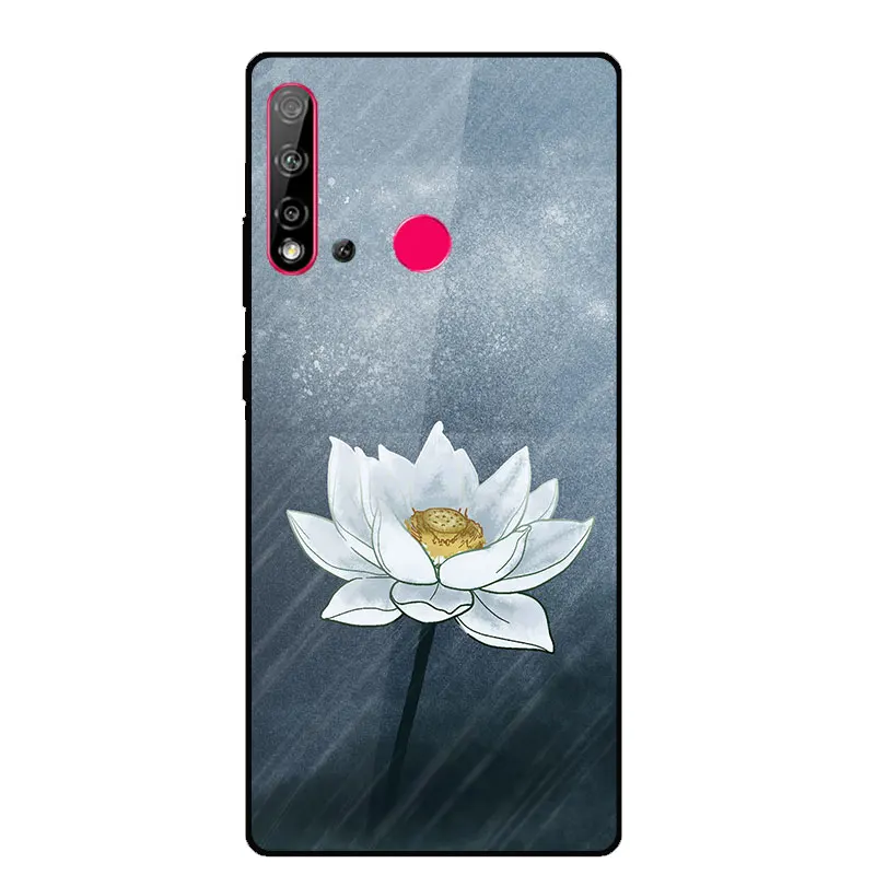 

Huawei P20 Lite 2019 Case Fashion Painted Tempered Glass Phone Case For Huawei P20 Lite 2019 Nova 5i Silicone Bumper Back Cover
