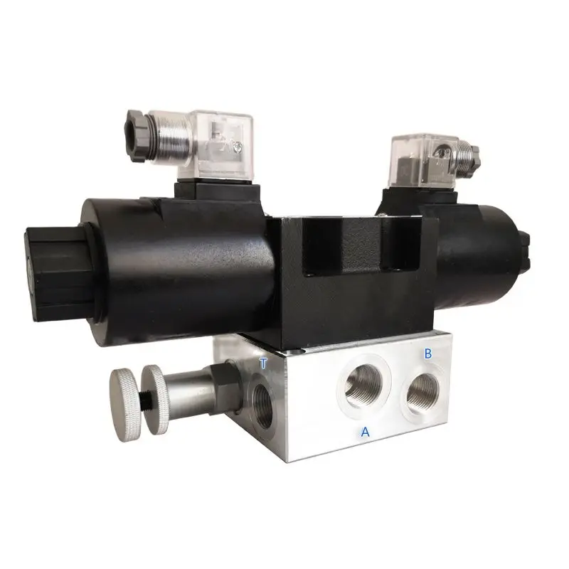 1 manera 2 3 multi-hidr&aacute;ulica distribuidor 12 24V cuerpo de aluminio lado cosechadora de control el&eacute;ctrico-0