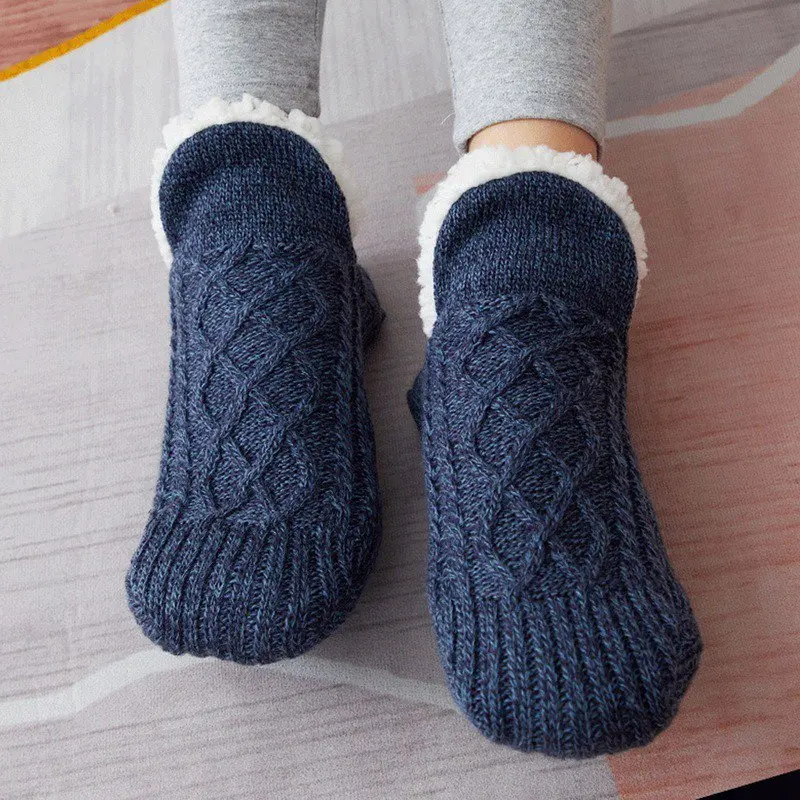 

Home Floor Socks Slippers Women Winter Floor Shoes Indoor Socks Warm Woolen Ladies Plush Soft Fleece Winter Slippers Pantoffels