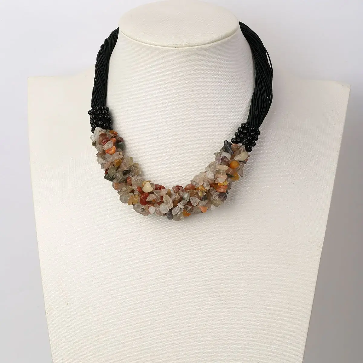 YACQ кварцевые очаровательные ожерелья-чокер с воротником 7 слоев стерлингового