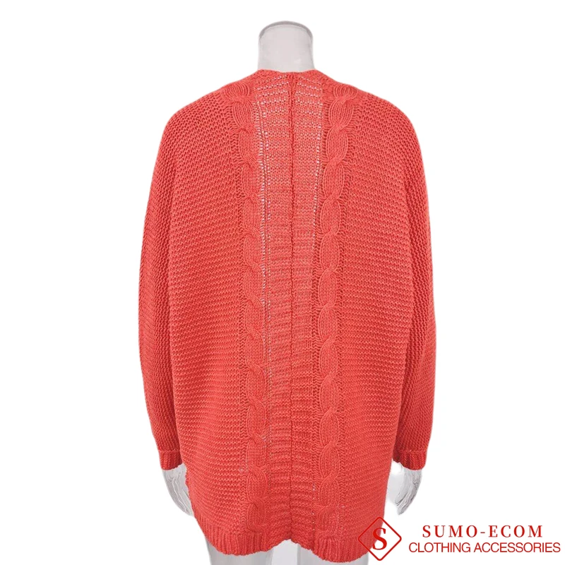 

Women Plus Size Winter Clothing Open Front Long Sleeve Chunky Knitted Cardigan Sweaters Loose Oversized Outwear Coat S-XL