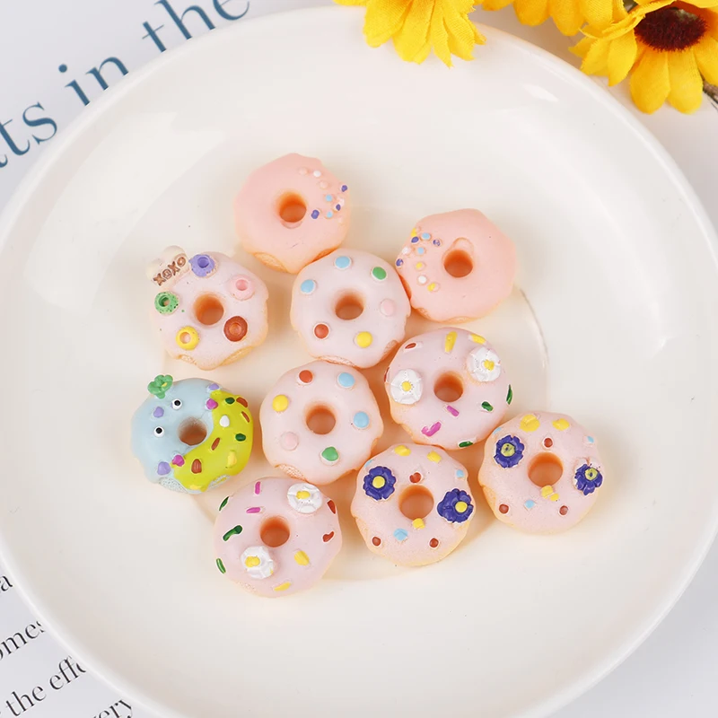 

5/10 pcs Dollhouse Miniature Food Cute Resin Cream Donuts Macaroon Doll Accessories Toys DIY Decorative Accessories