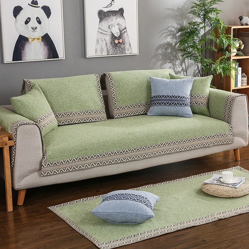 1 шт. хлопковый льняной тканевый чехол для дивана современный стиль мягкий