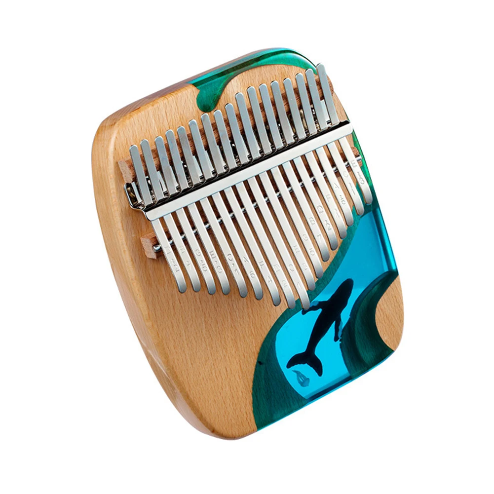 

Kalimba 17 Keys Beech Wood Piano Ocean Whale Kalimba Musical Apparatus Single Plate Thumb Instrument Scale Sticker for Beginner