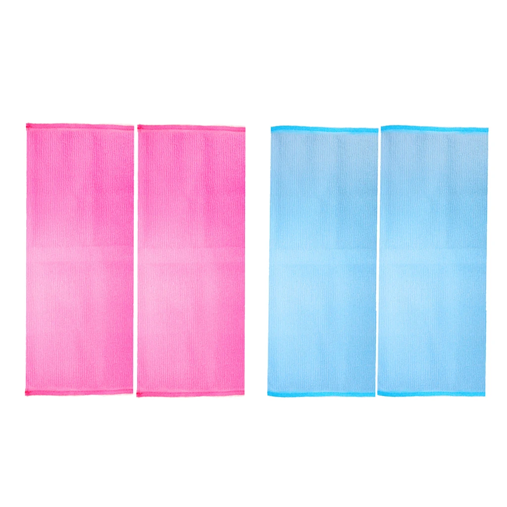 

Pack Of 4 Long Stretchable Exfoliating Nylon Bath Cloth Towel Easy To Carry
