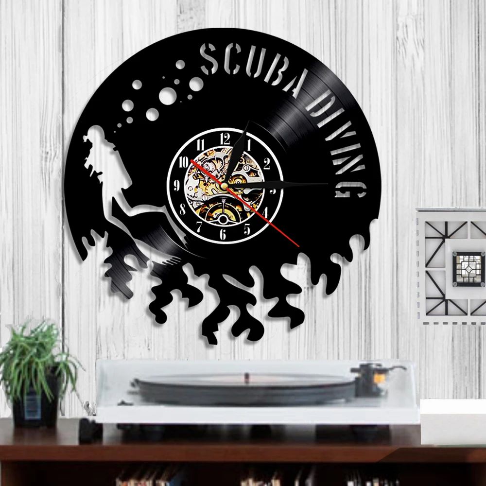 Настенные часы с виниловой пластиной для подводного плавания|Настенные часы| |