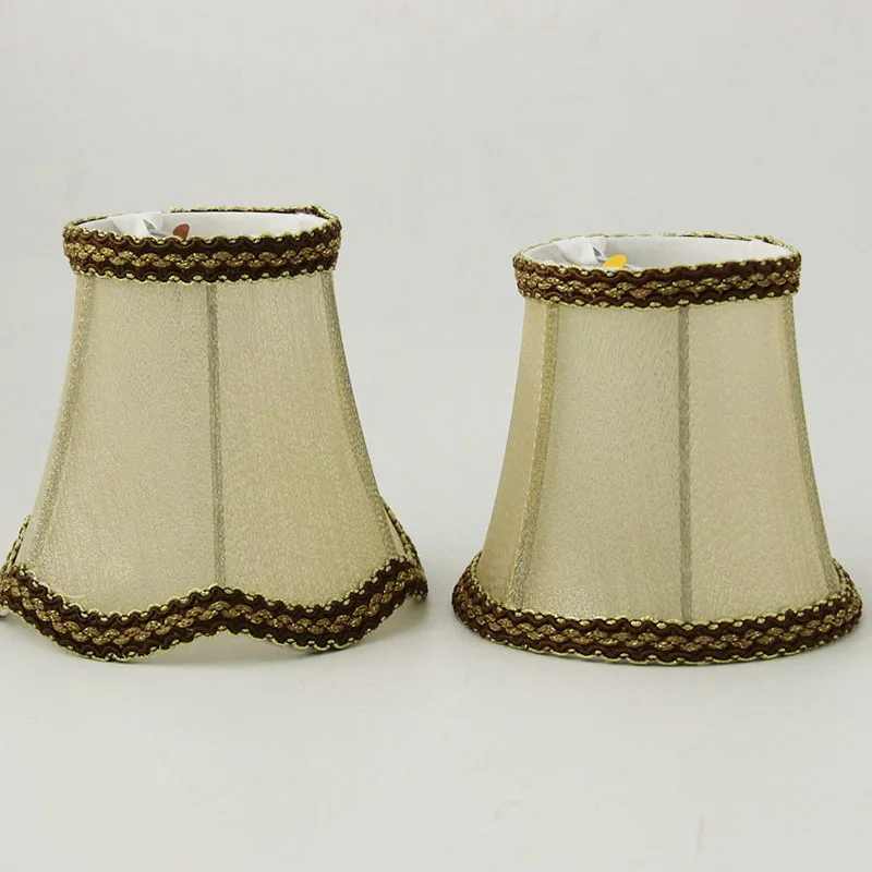 Кружевной декоративный настенный светильник золотого цвета тканевый мини для