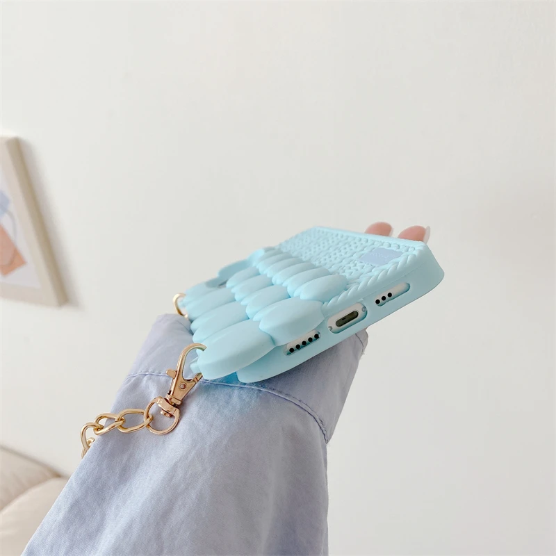 

Woven three-dimensional love phone case for iPhone 11 12 Pro Max mini SE 2020 X XR XS Max 7 8 6 Plus anti-drop protective case