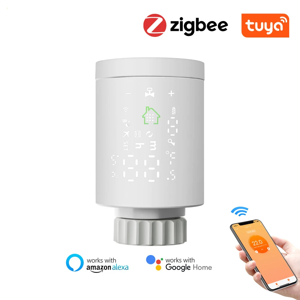 

Tuya Smart ZigBee Radiator Actuator Programmable Thermostat Thermostatic Radiator Valve Temperature Controller Support Alexa