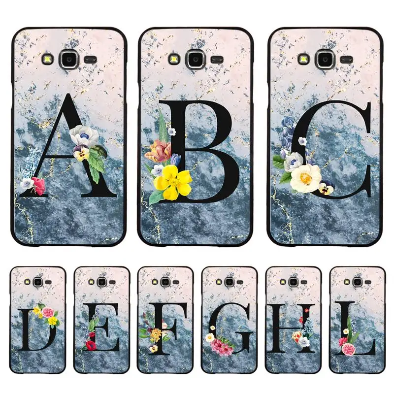 

Marble Letter A Z Crown Phone Case For Samsung Galaxy J4plus J6 J5 J72016 J7prime cover for J7Core J6plus